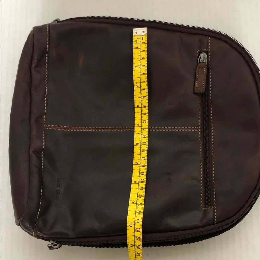 Jack Georges Voyager Small Convertible Backpack Genuine Leather, Brown